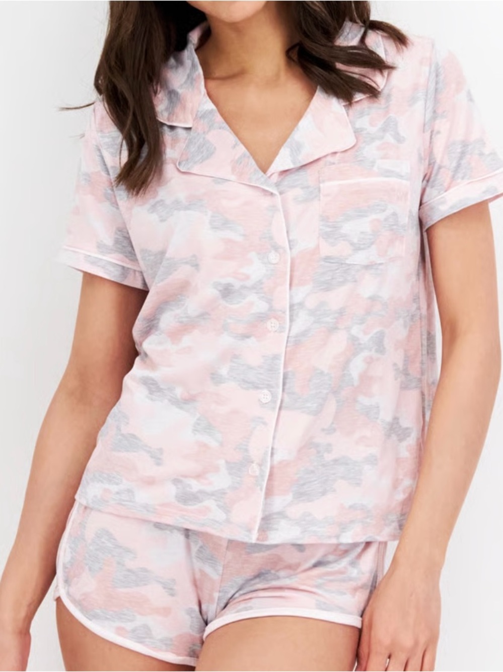 Avalanche Woman’s Pink & Gray Camo Short Pajama Set